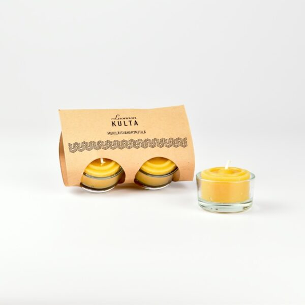 2 x Beeswax Tea Light in Glass Cup