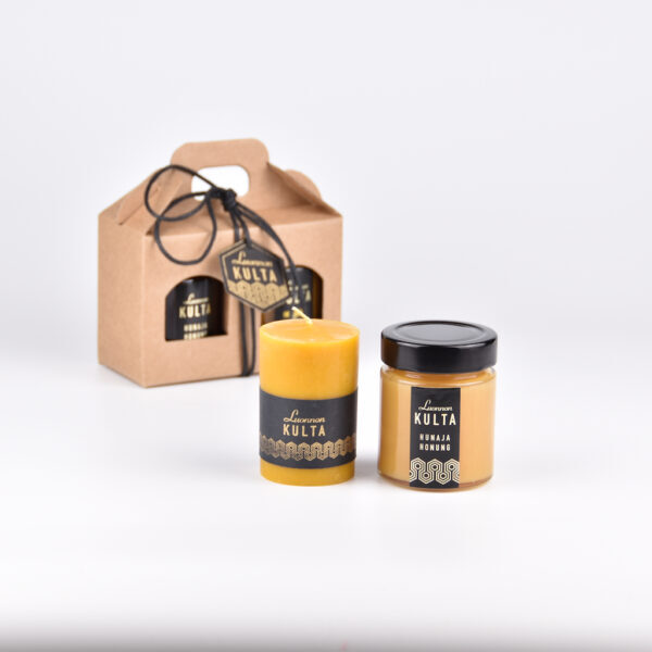 Beeswax Candle & Honey Gift Box