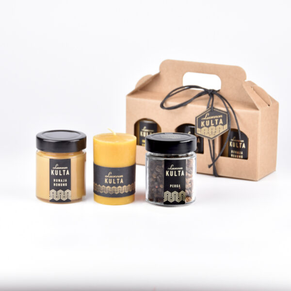 Beeswax Candle & Double Honey Gift Box
